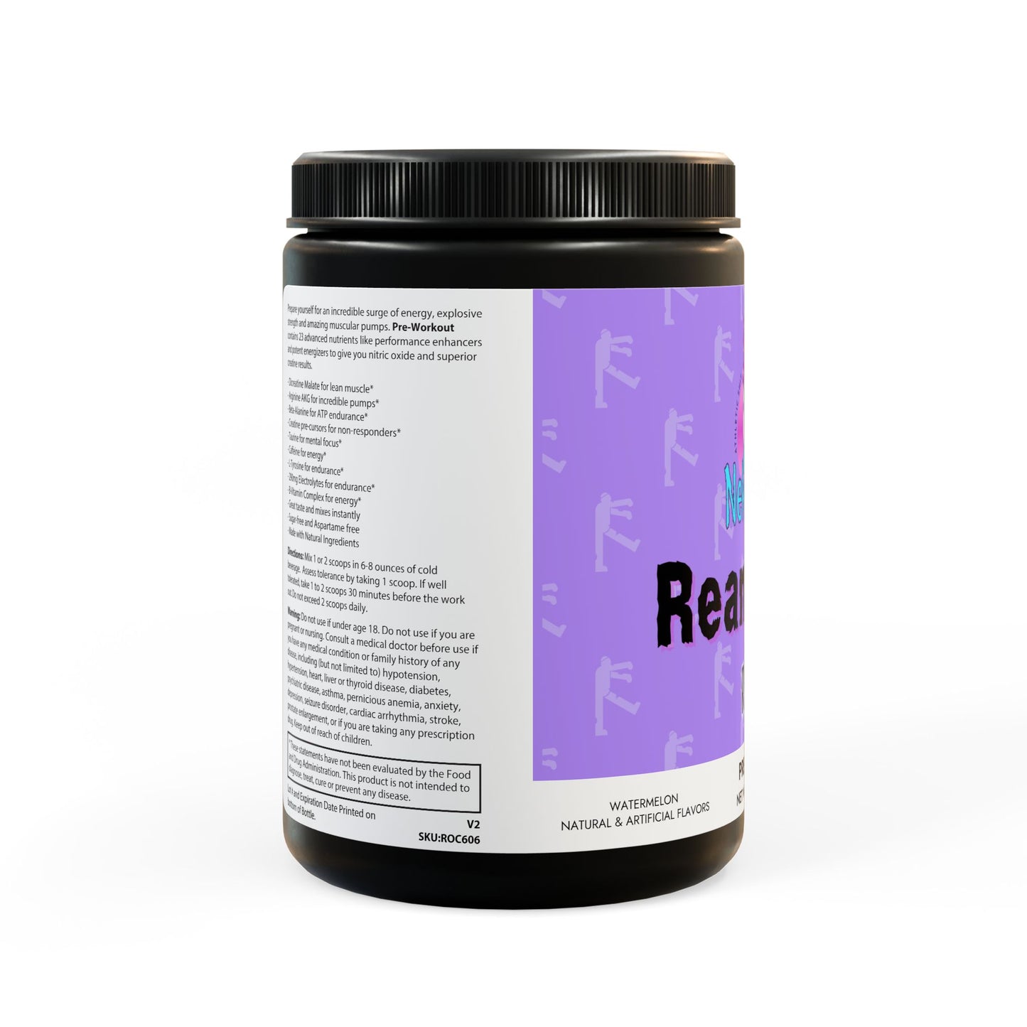 Reanimate Ritual Pre-Workout by Nekrofit | Watermelon Flavor | Goth Gym Energy Boost