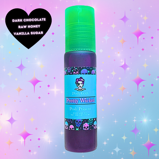 PRETTY WICKED Honey Chocolate Vanilla Scented Gothic Perfume Roller 10 ml