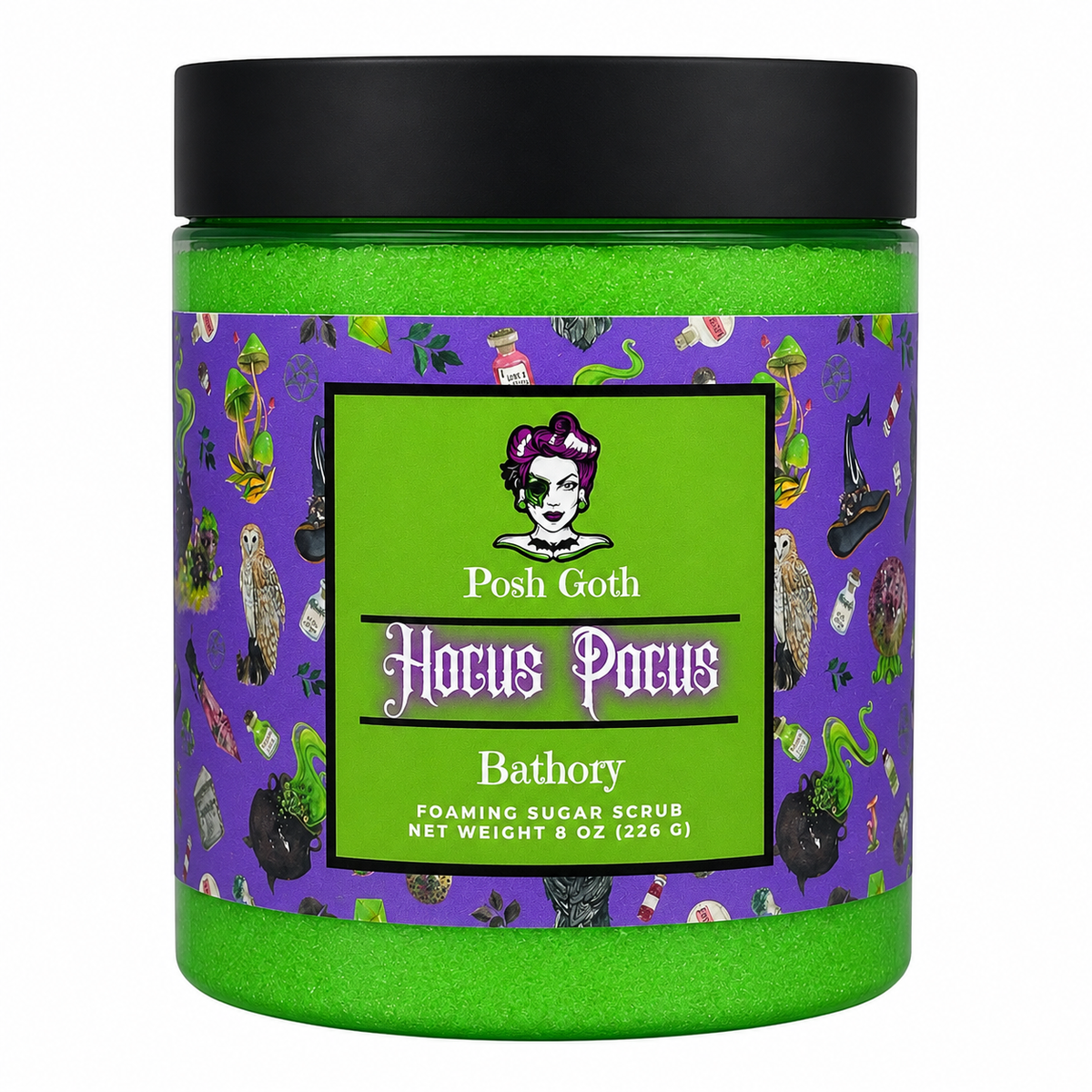 HOCUS POCUS Candy Corn Foaming Sugar Scrub | Witchy Self-Care | Halloween Scented Exfoliating Scrub | Posh Goth Skincare | Vegan Body Scrub - Posh Goth -