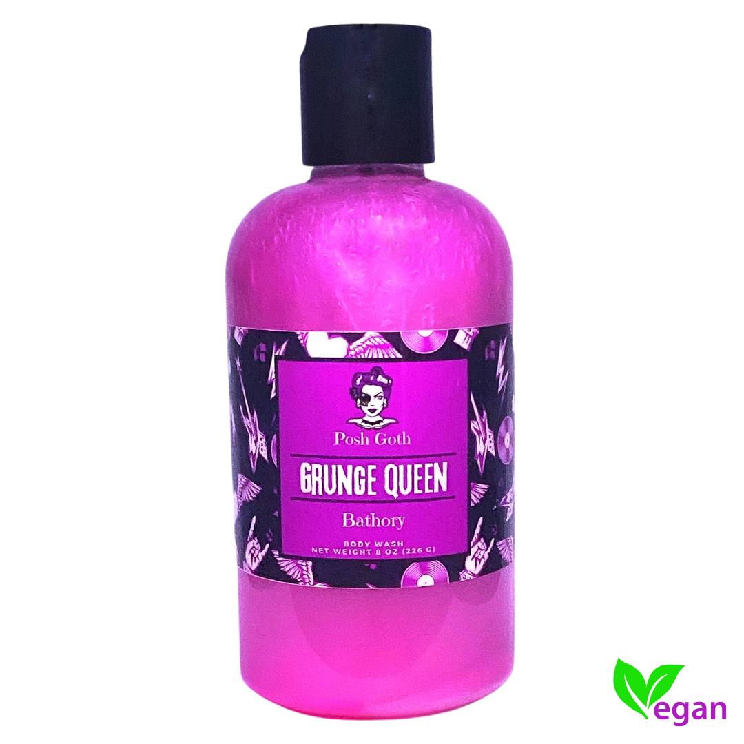 Grunge Queen Body Wash – Raspberry, Jasmine and White Musk | Goth Beauty | Witchy Bath & Body