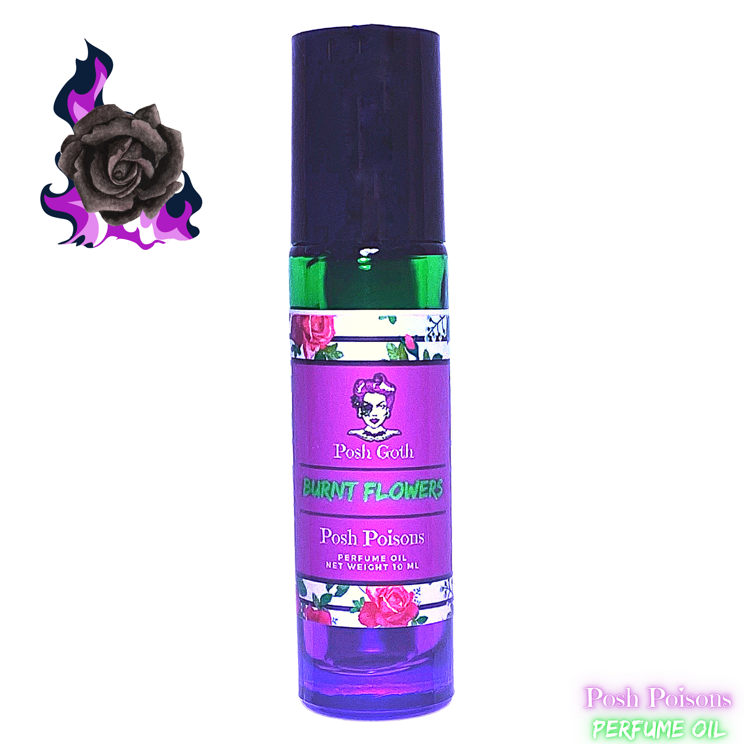 Burnt Flowers Floral Scented Gothic Perfume 10 ml roller ball Posh Goth - Posh Goth - Gothic Perfume