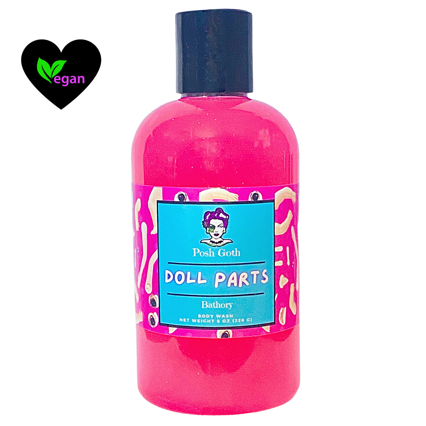 Doll Parts Body Wash – Violet and Jasmine Floral Musk | Goth Beauty | Witchy Bath and Body