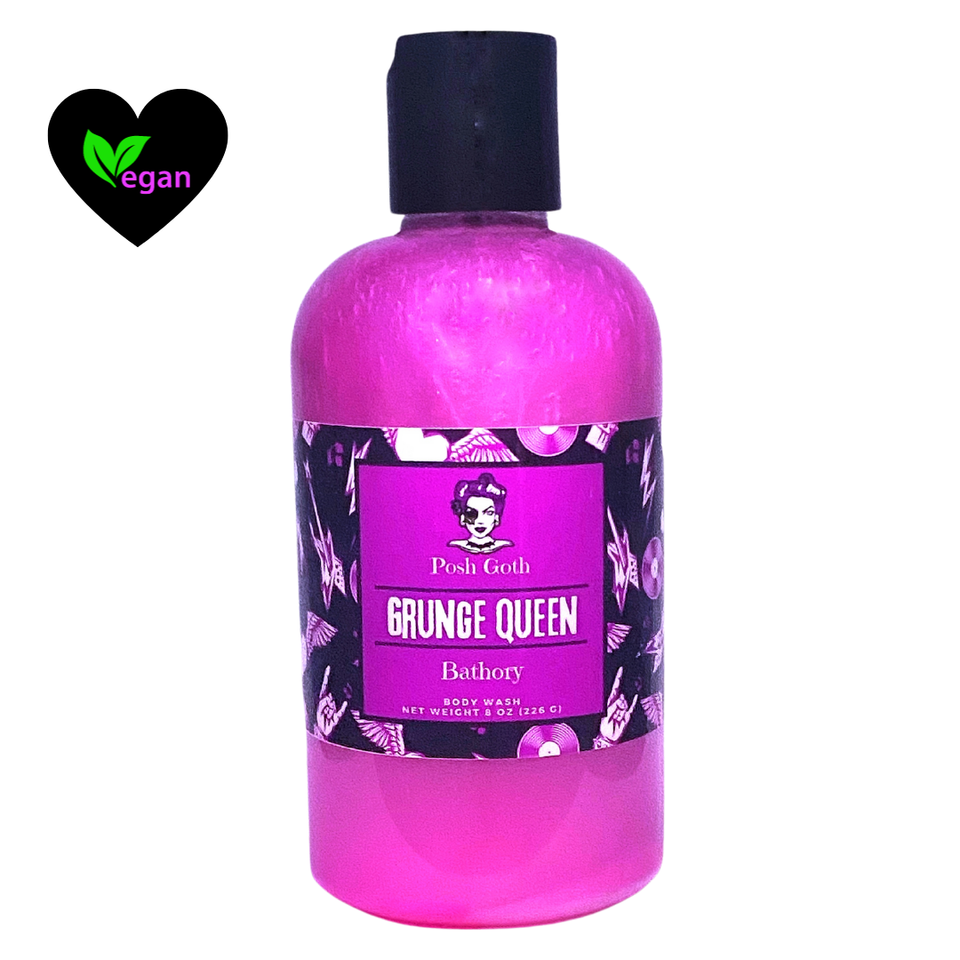 Grunge Queen Body Wash – Raspberry, Jasmine and White Musk | Goth Beauty | Witchy Bath & Body