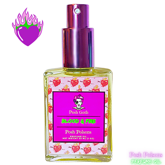 Blood and Fire Floral Gothic Aromatherapy Perfume 1oz Spray Bottle - Posh Goth - Gothic Perfume