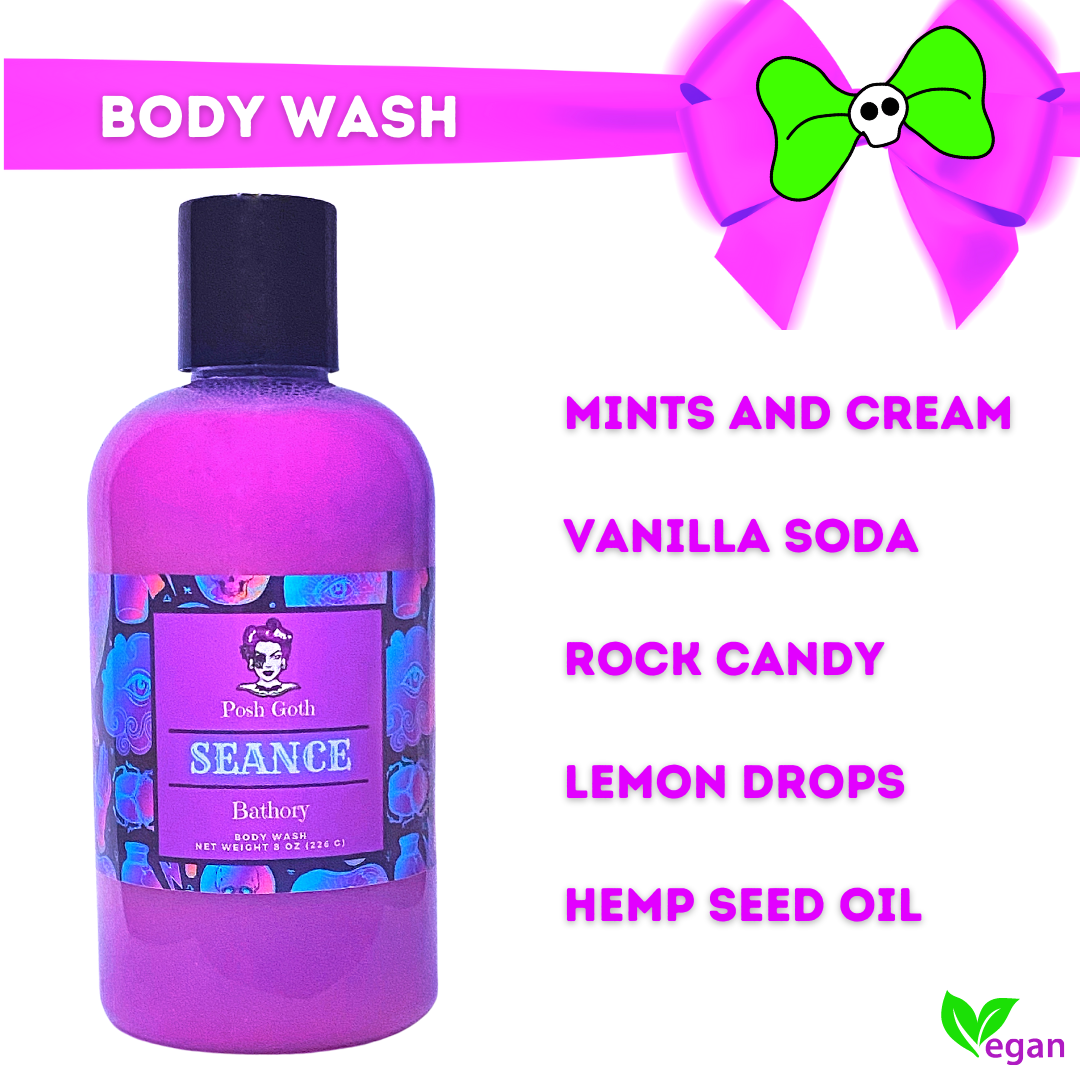 SEANCE Body Wash – Rock Candy and Vanilla Mint | Witchy Bath and Body | Goth Beauty Vegan Wash