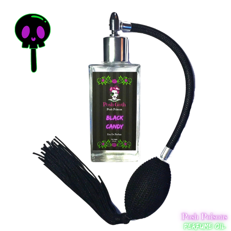Black Candy Licorice Absinthe Scent Gothic 50 mL bulb atomizer spray bottle - Posh Goth - Gothic Perfume