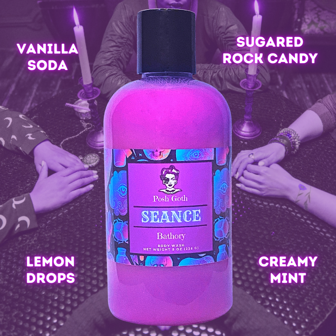 SEANCE Body Wash – Rock Candy and Vanilla Mint | Witchy Bath and Body | Goth Beauty Vegan Wash