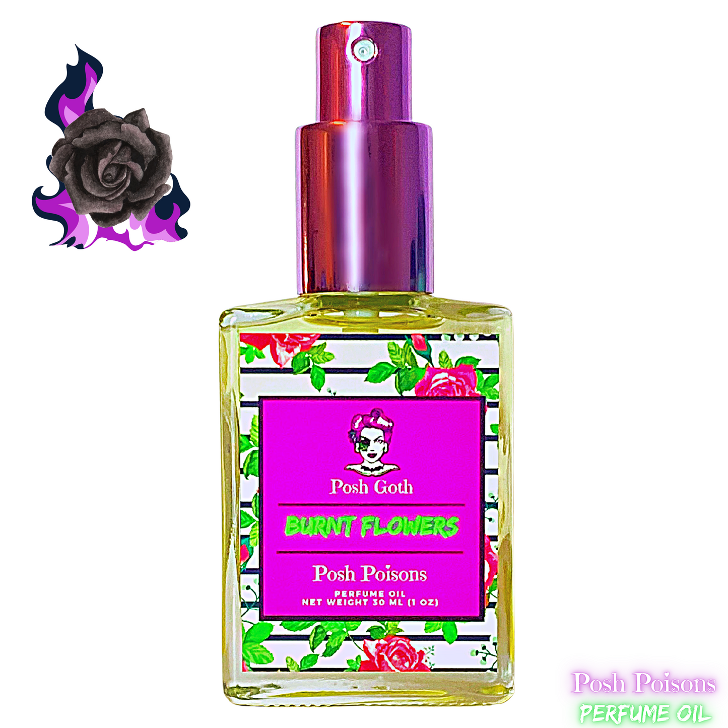 Burnt Flowers Floral Scented Gothic Perfume 1 oz spray Posh Goth - Posh Goth - Gothic Perfume