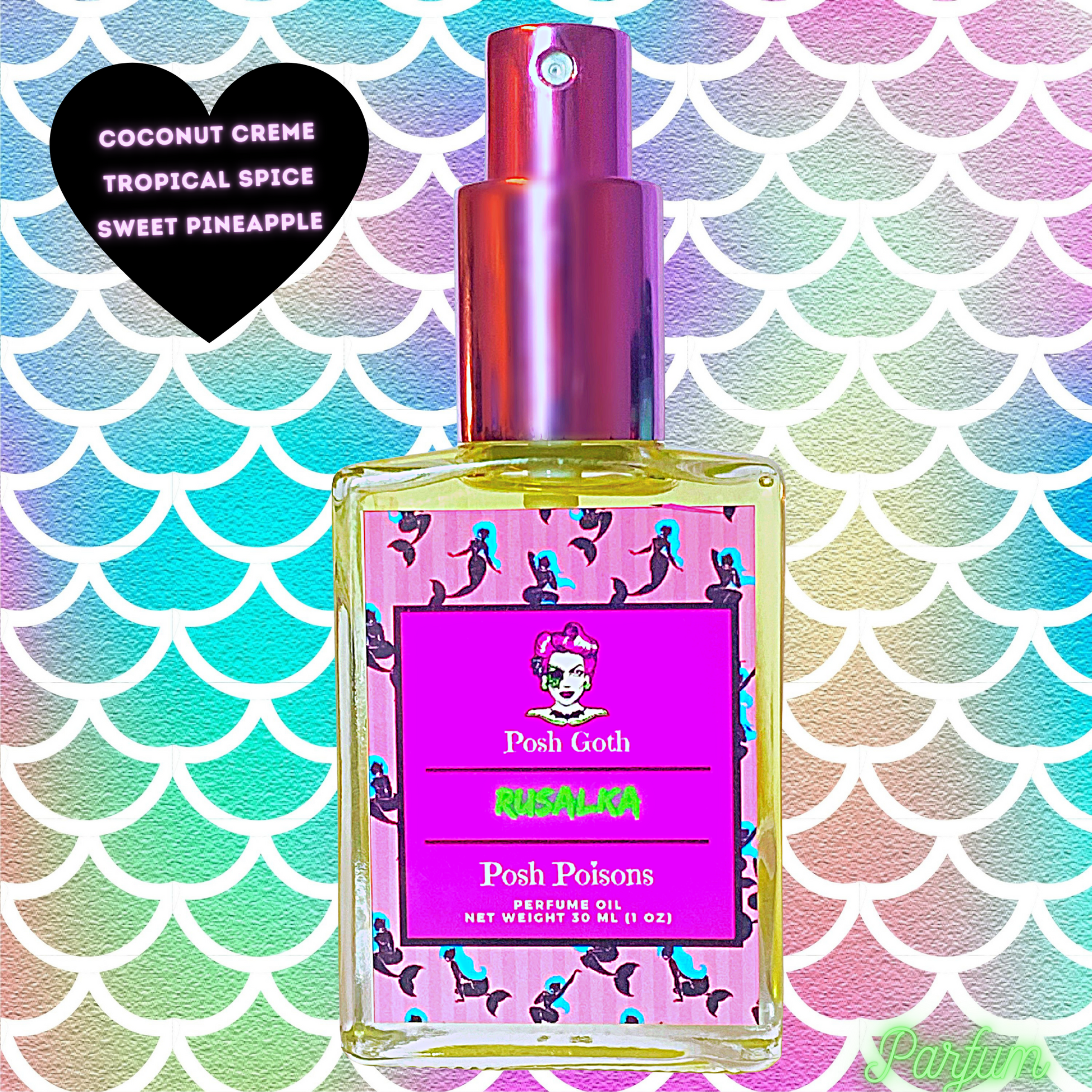 Rusalka Tropical Scented Gothic Perfume 1 oz Spray - Posh Goth - Goth Perfume