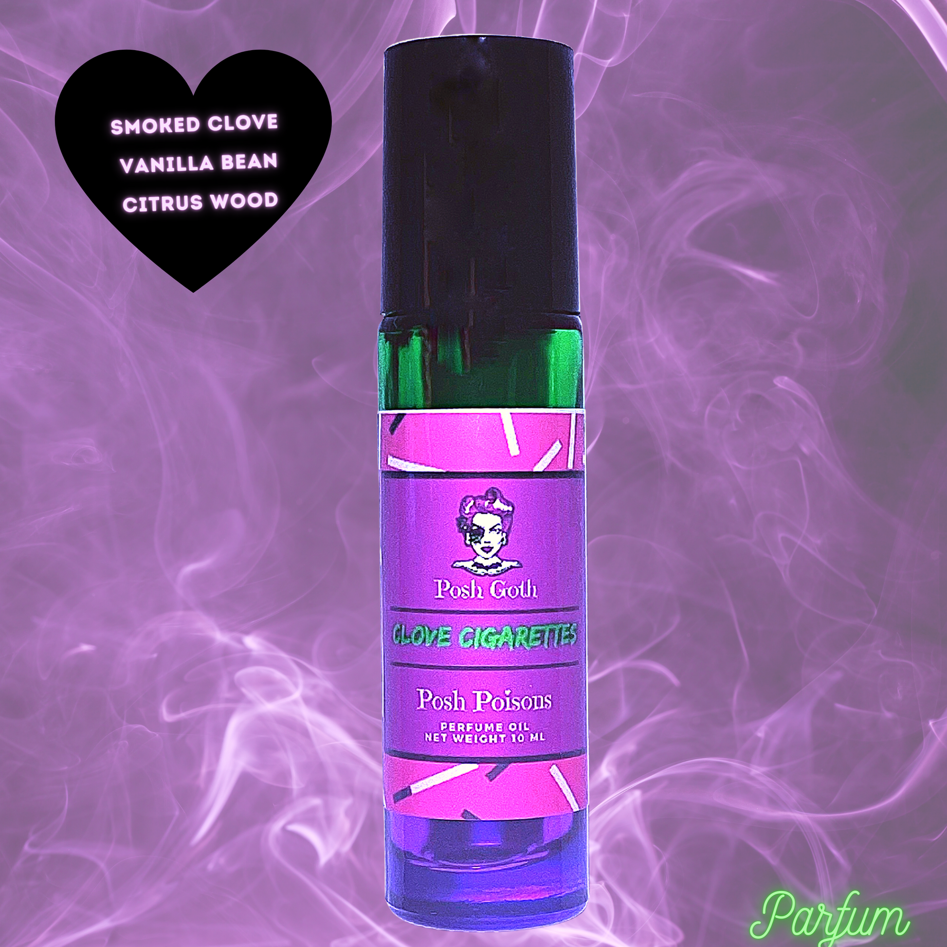 Clove Cigarettes Gothic Victorian Aromatherapy Perfume 10 ml roller-ball bottle - Posh Goth - Gothic Perfume