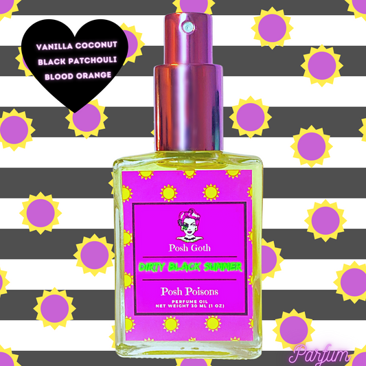 Dirty Black Summer Spicy Tropical Gothic Victorian Aromatherapy Perfume Spray 1 oz - Posh Goth -