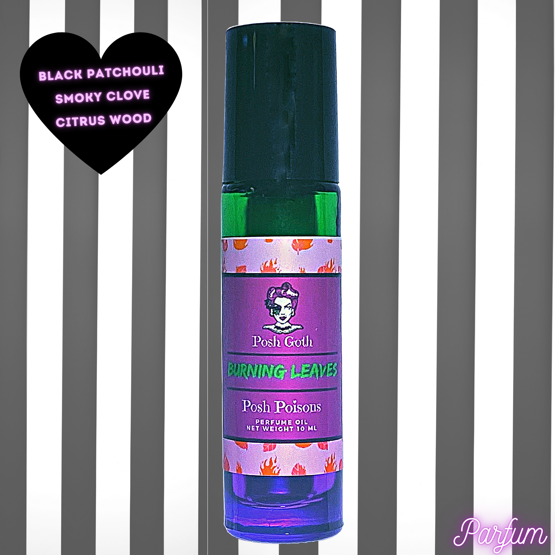 Burning Leaves Perfume 10 ml Roller Ball - Posh Goth - Gothic Perfume