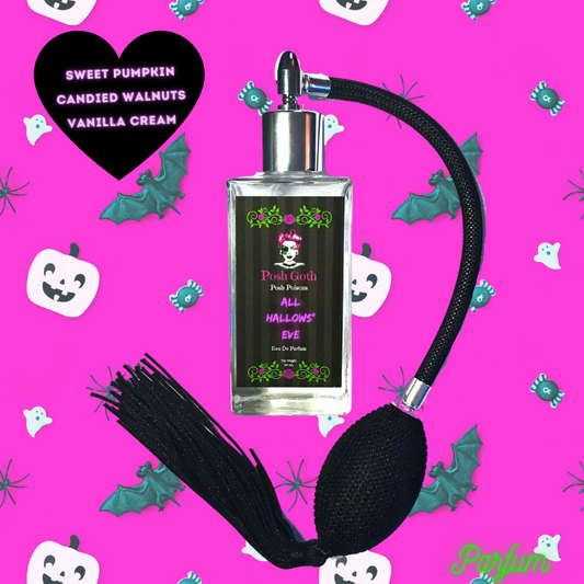 All Hallows' Eve Pumpkin Scented Gothic Perfume 50 mL with bulb atomizer - Posh Goth - Gothic Perfume