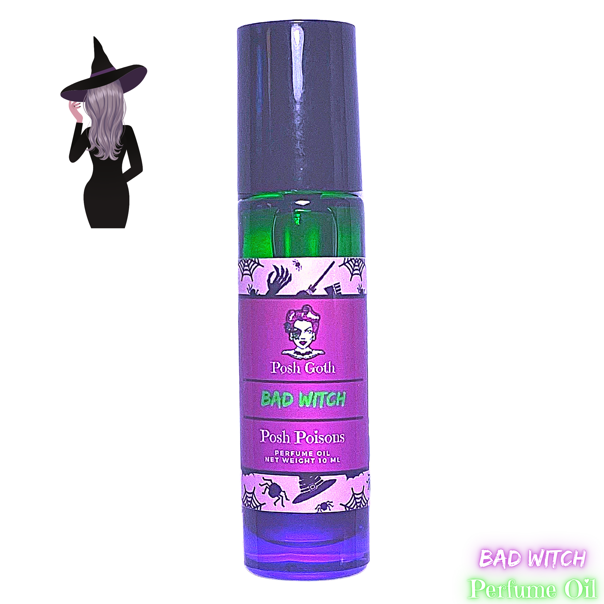 Bad Witch Pink Sugar Scented Gothic Perfume 10 ml roller-ball - Posh Goth -