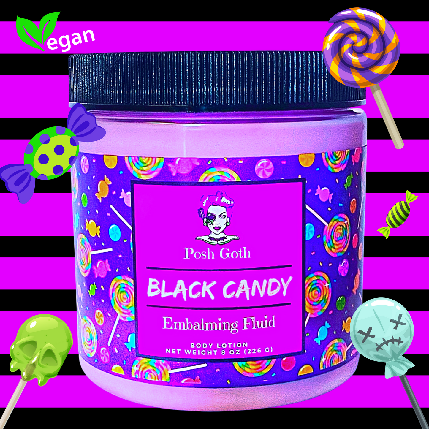 BLACK CANDY Licorice Scented Embalming Fluid Gothic Body Lotion by Posh Goth - Posh Goth - Goth Soap