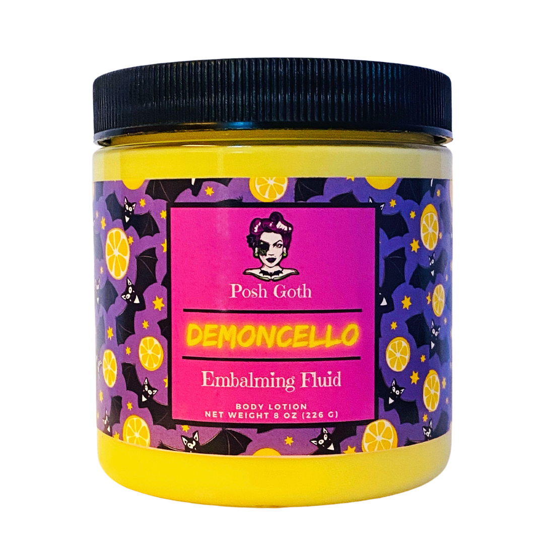 DEMONCELLO Embalming Fluid Lemon Squares Scented Body Lotion by Posh Goth - Posh Goth -
