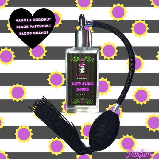 Dirty Black Summer Spicy Tropical Gothic 50 mL bulb atomizer spray bottle - Posh Goth -