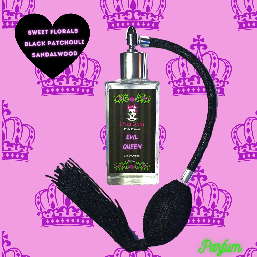 Evil Queen Gothic Floral Perfume 50 mL bulb atomizer spray bottle - Posh Goth -