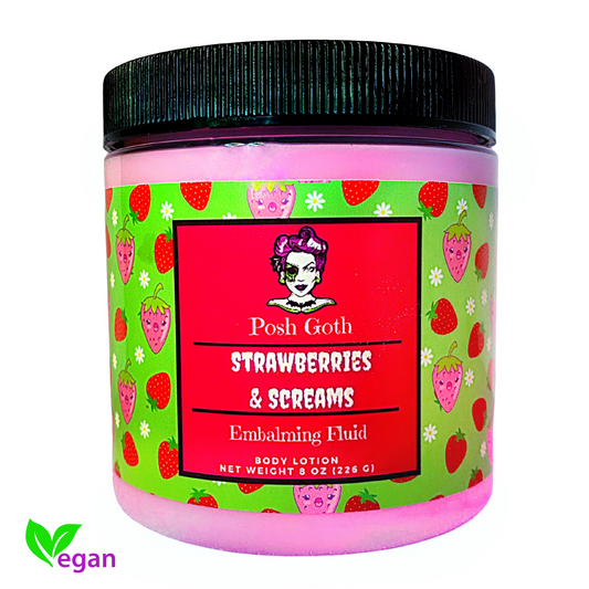 STRAWBERRIES & SCREAMS Strawberry Shortcake Scented Body Lotion - Posh Goth -