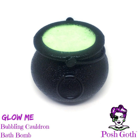 GLOW ME glow in the dark Vanilla Lime scented Bubbling Cauldron Bath Bomb by Posh Goth - Posh Goth -  