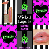 PYRETTA Wicked Liquids™ Flaming Glitter Gloss - Posh Goth -  