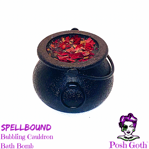 SPELLBOUND Black Amethyst Scented Bubbling Cauldron Bath Bomb by Posh Goth - Posh Goth - Goth Soap 