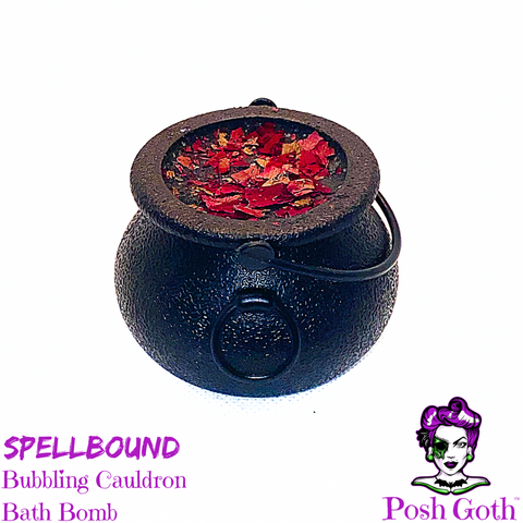 SPELLBOUND Black Amethyst Scented Bubbling Cauldron Bath Bomb by Posh Goth - Posh Goth - Goth Soap