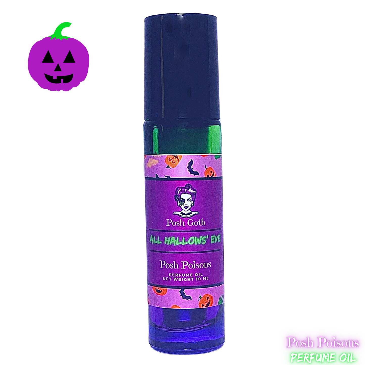 All Hallows' Eve Pumpkin Scented Gothic Perfume 10 mL roll-on - Posh Goth - Goth Perfume