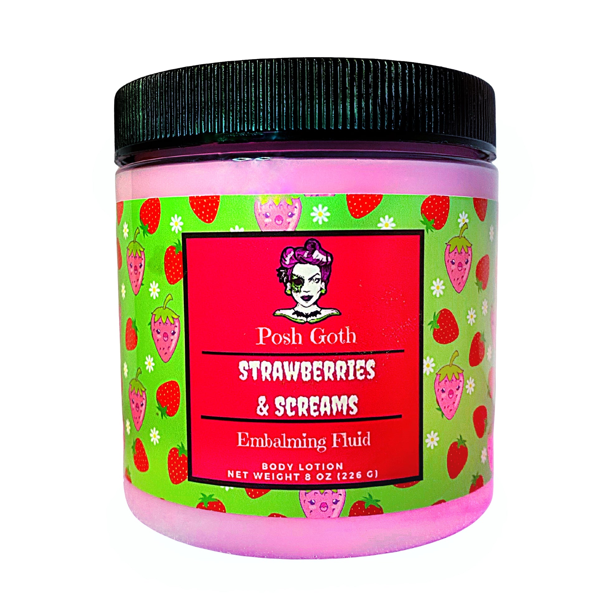 STRAWBERRIES & SCREAMS Strawberry Shortcake Scented Body Lotion - Posh Goth -