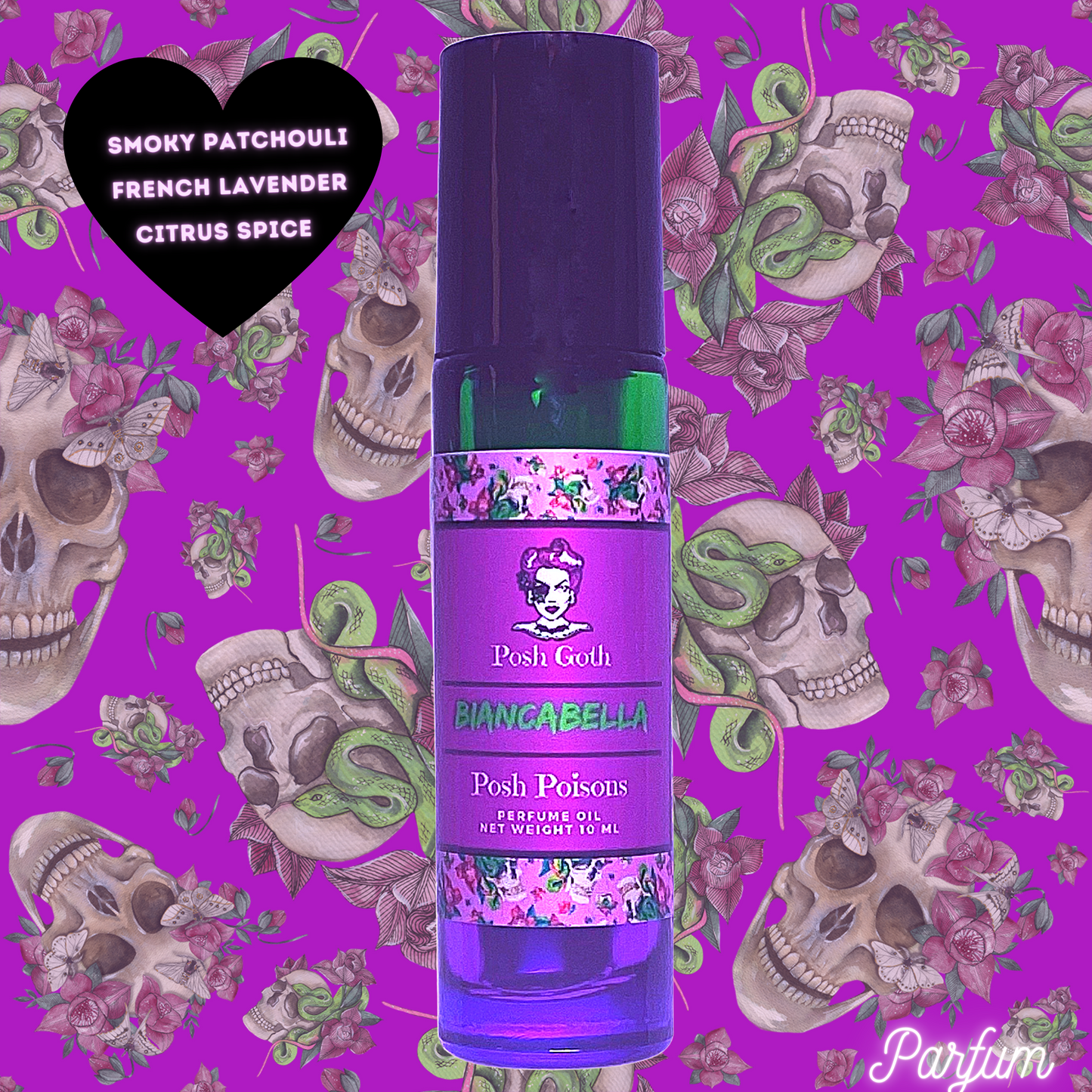 Biancabella Gothic Floral Perfume 10 ml roller ball - Posh Goth - Goth Perfume