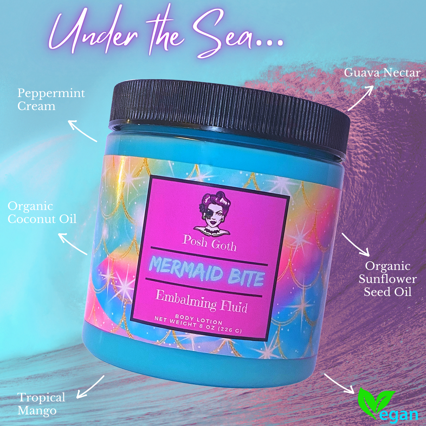 MERMAID BITE Fruity Tropical Scented Body Lotion by Posh Goth - Posh Goth -