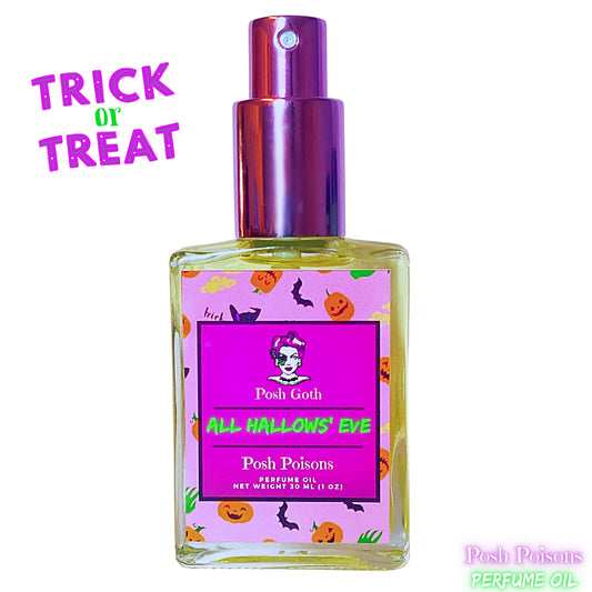 All Hallows' Eve Pumpkin Bread Scented Gothic Perfume 1 oz spray - Posh Goth - Goth Perfume