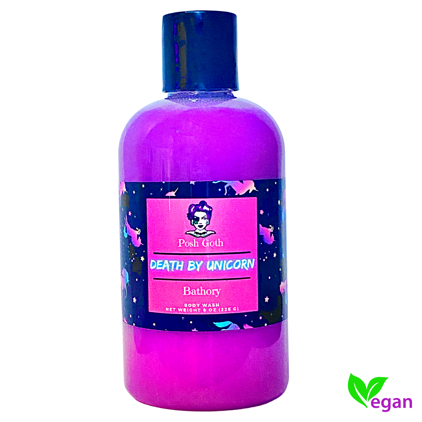 Death by Unicorn Bubble Bath | Fruity Scent Body Wash | Witchy Bath & Body | Goth Beauty | Shimmering Vegan Skincare