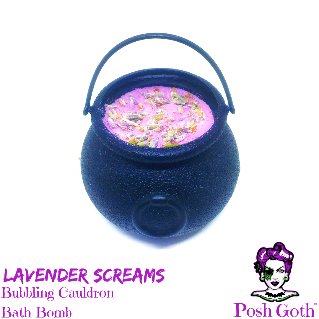 Bubbling Cauldron Bath Bomb in LAVENDER SCREAMS Scent by Posh Goth - Posh Goth - Goth Soap