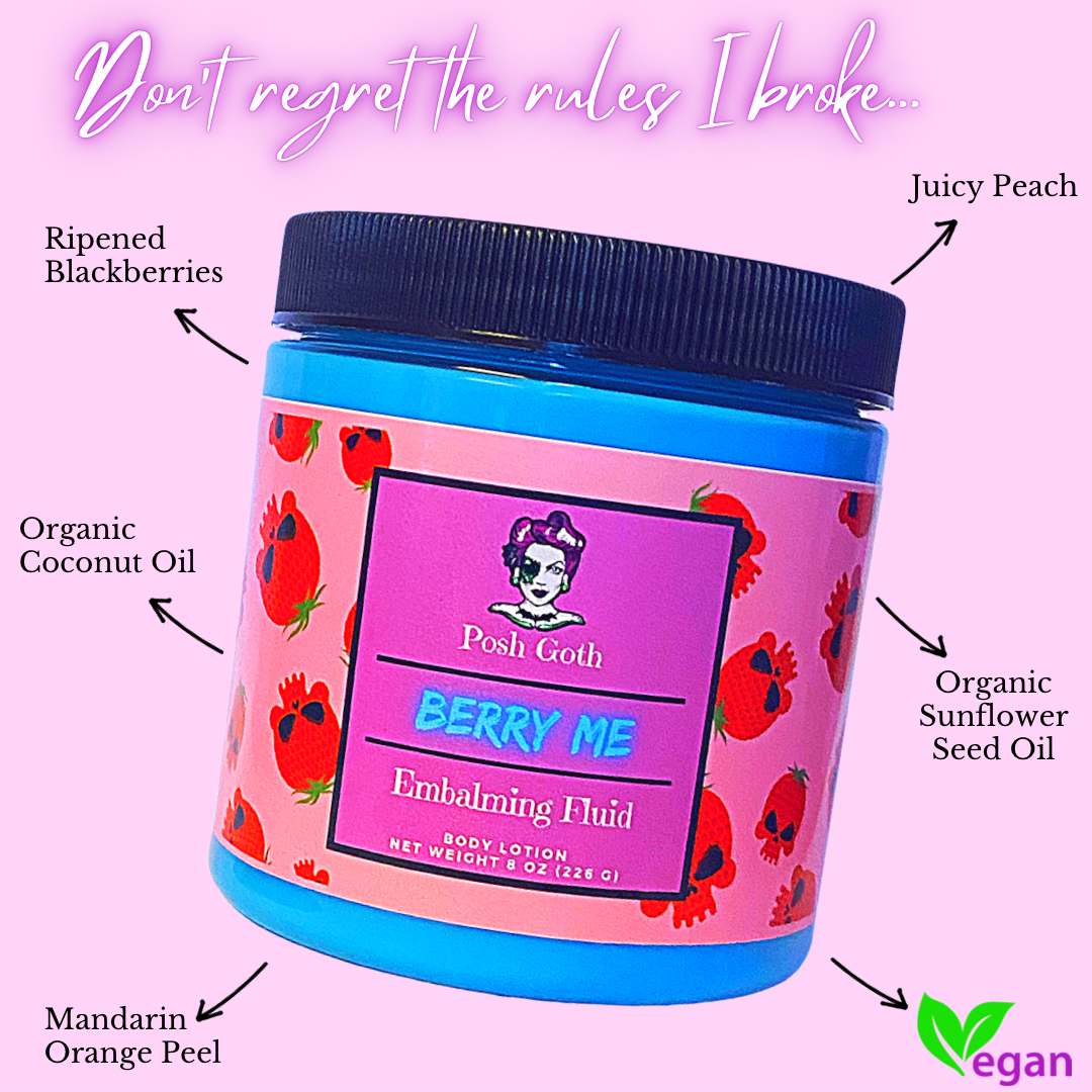 BERRY ME Juicy Berry Scented Embalming Goth Body Lotion by Posh Goth - Posh Goth - Goth Bath