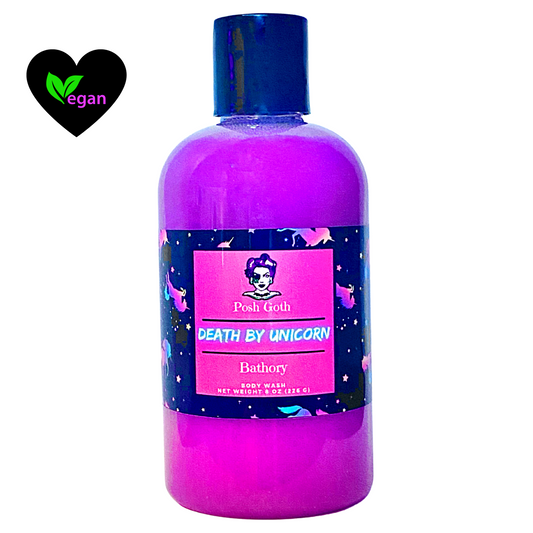 Death by Unicorn Bubble Bath | Fruity Scent Body Wash | Witchy Bath & Body | Goth Beauty | Shimmering Vegan Skincare