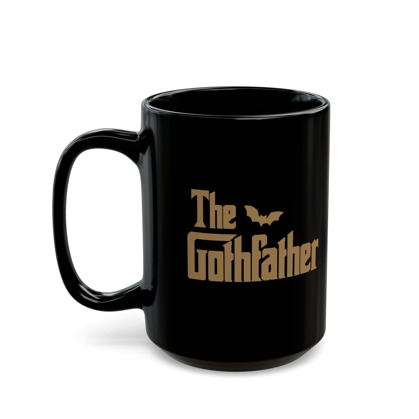 The Gothfather Black Coffee Mug 15 oz | Gothic Novelty Mug | Funny Dark Aesthetic Gift for Goths, Horror Fans & Coffee Lovers