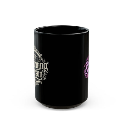 Mourning Person Mug | Gothic Coffee Cup | Dark Humor Gift | Alternative 15oz Black Mug | Spooky Aesthetic