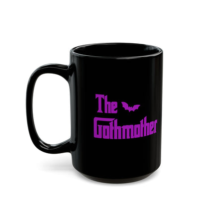 The Gothmother Black Coffee Mug 15 oz | Gothic Novelty Mug | Funny Dark Aesthetic Gift for Goth Moms, Horror Fans & Coffee Lovers