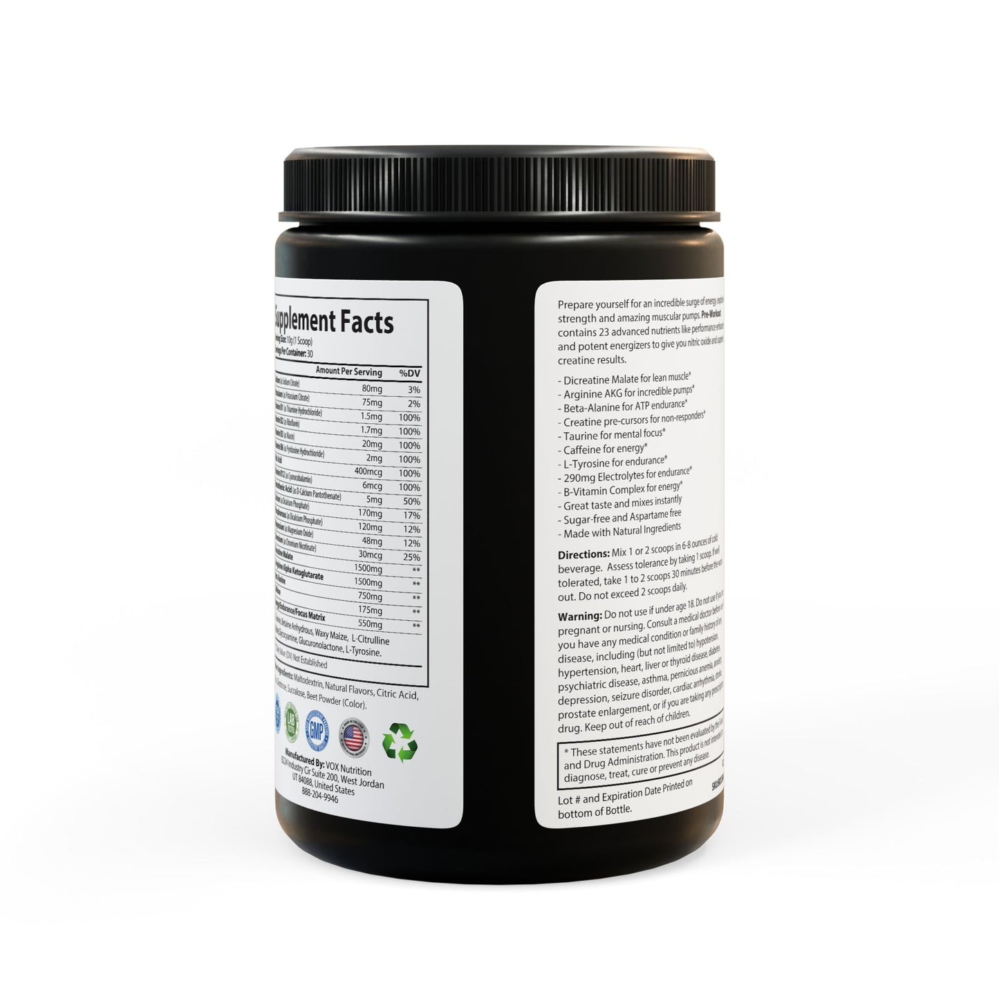 Reanimate Ritual Pre-Workout by Nekrofit | Watermelon Flavor | Goth Gym Energy Boost