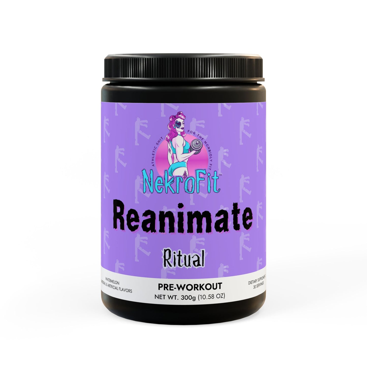 Reanimate Ritual Pre-Workout by Nekrofit | Watermelon Flavor | Goth Gym Energy Boost