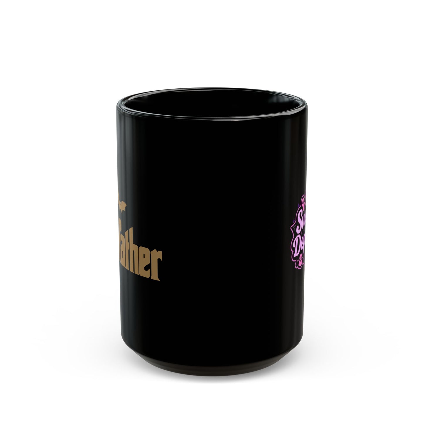 The Gothfather Black Coffee Mug 15 oz | Gothic Novelty Mug | Funny Dark Aesthetic Gift for Goths, Horror Fans & Coffee Lovers