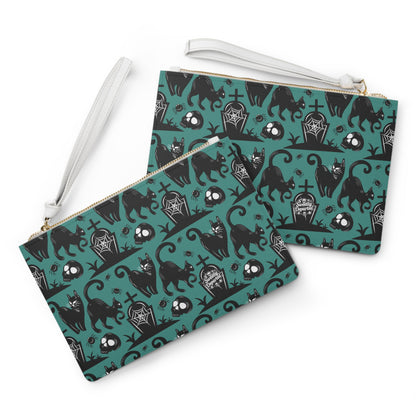 Goth clutch with spooky cats