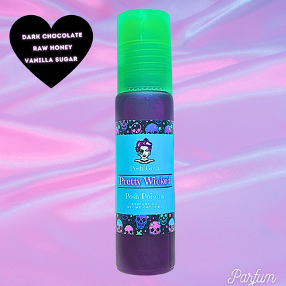 PRETTY WICKED Honey Chocolate Vanilla Scented Gothic Perfume Roller 10 ml