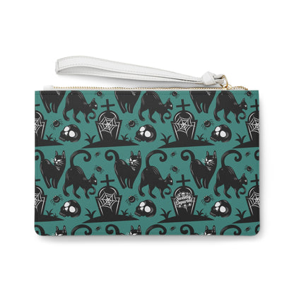 Goth clutch with spooky cats