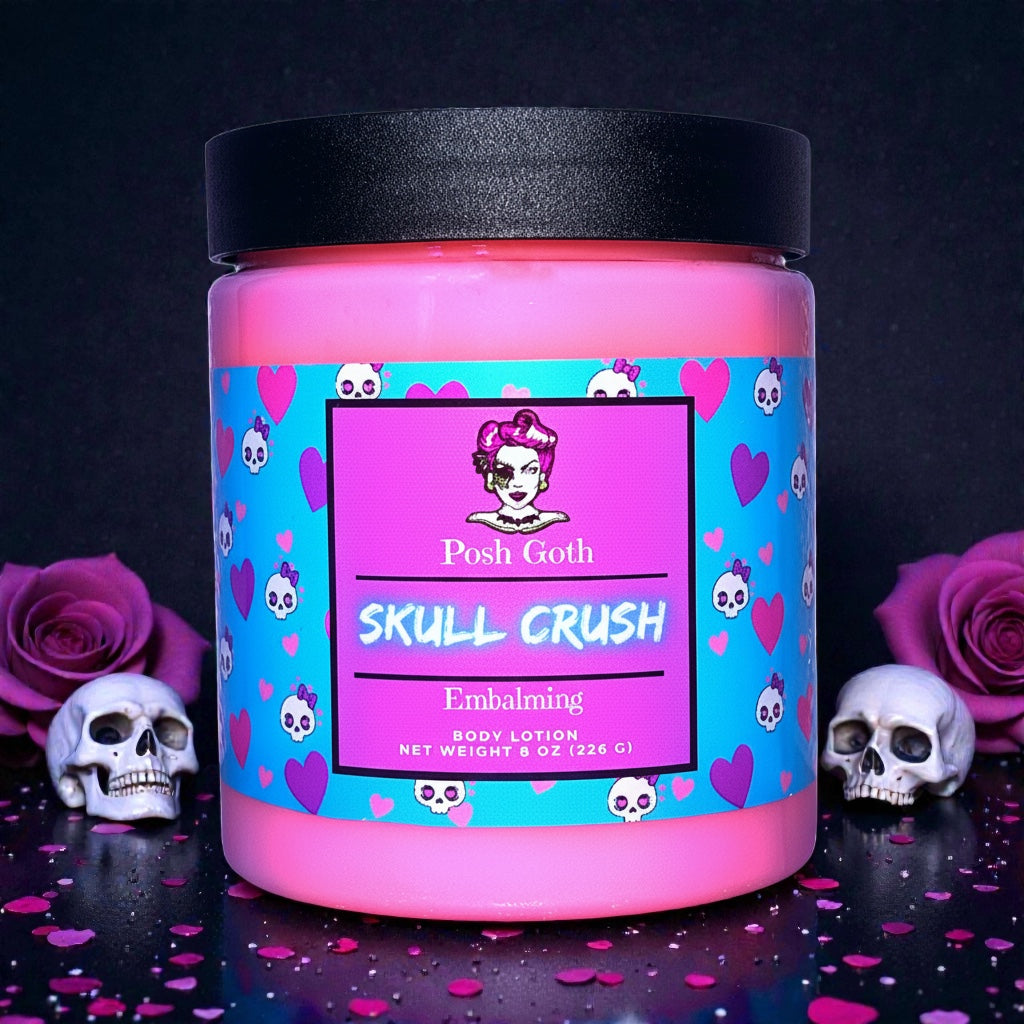SKULL CRUSH Fruity and Floral Scented Body Lotion - Posh Goth - Goth Lotion 