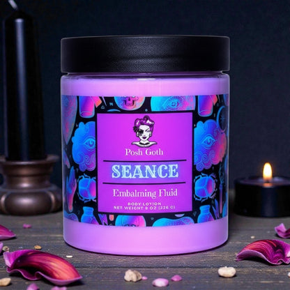 Séance Body Lotion - Goth Vanilla Mint Lotion - Sugared Lemon Drop Scent - Handmade Vegan Skincare - Witchy Gift - Sweet Dark Feminine - Posh Goth -  