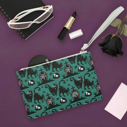Goth clutch spooky cats