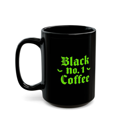 Black No. 1 Coffee Mug 15 oz | Type O Negative Inspired | Gothic Music Lover Gift | Dark Humor Coffee Cup | Peter Steele