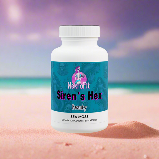 Siren’s Hex – Gothic Sea Moss Capsules for Beauty, Energy & Vitality – 92+ Minerals with Irish Moss, Burdock & Bladderwrack – Vegan, Non-GMO, Gym & Skin Support